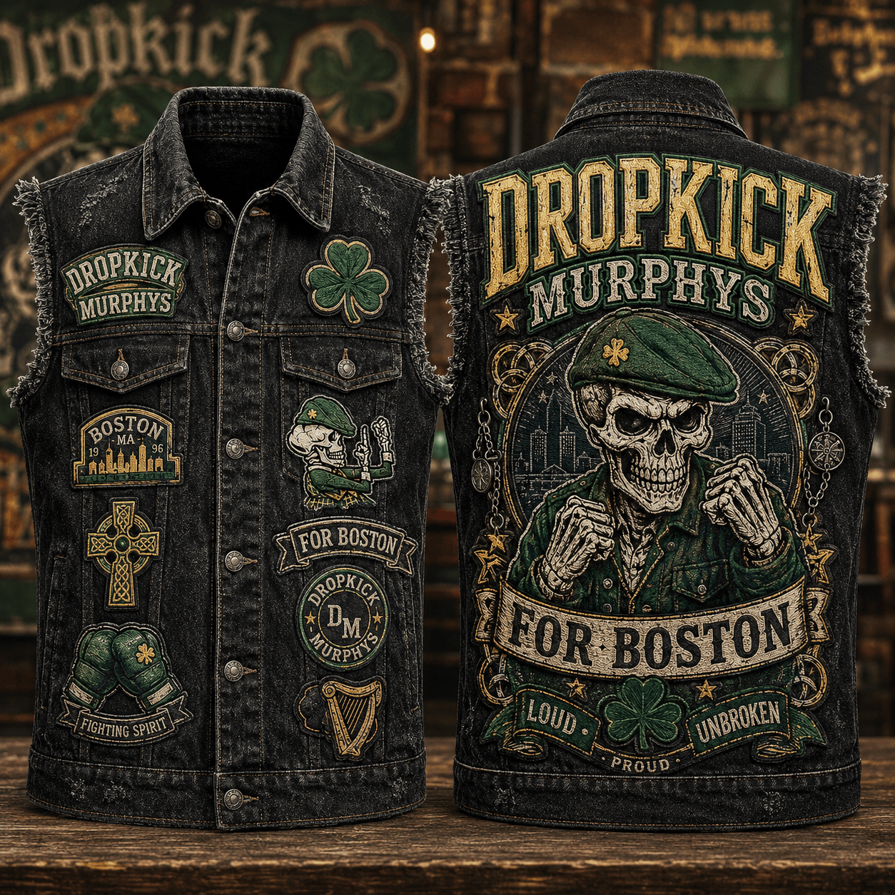 DKMP PREMIUM DENIM VEST LNTH