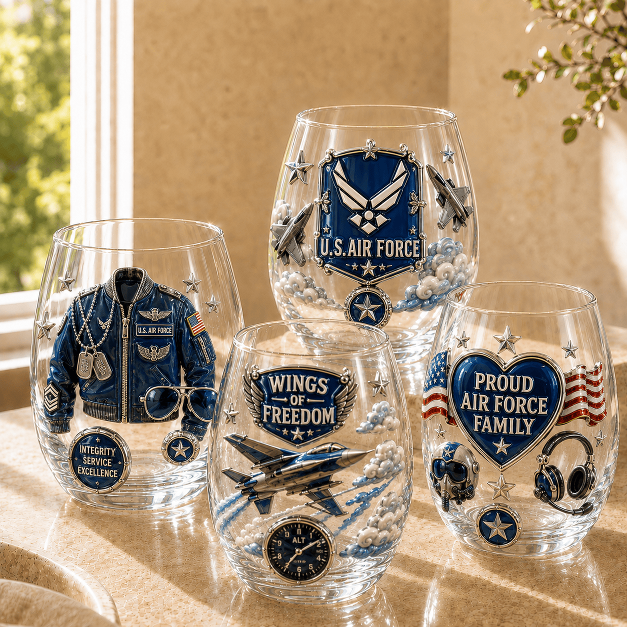 Premium USAF Whiskey Glass Set TTTT