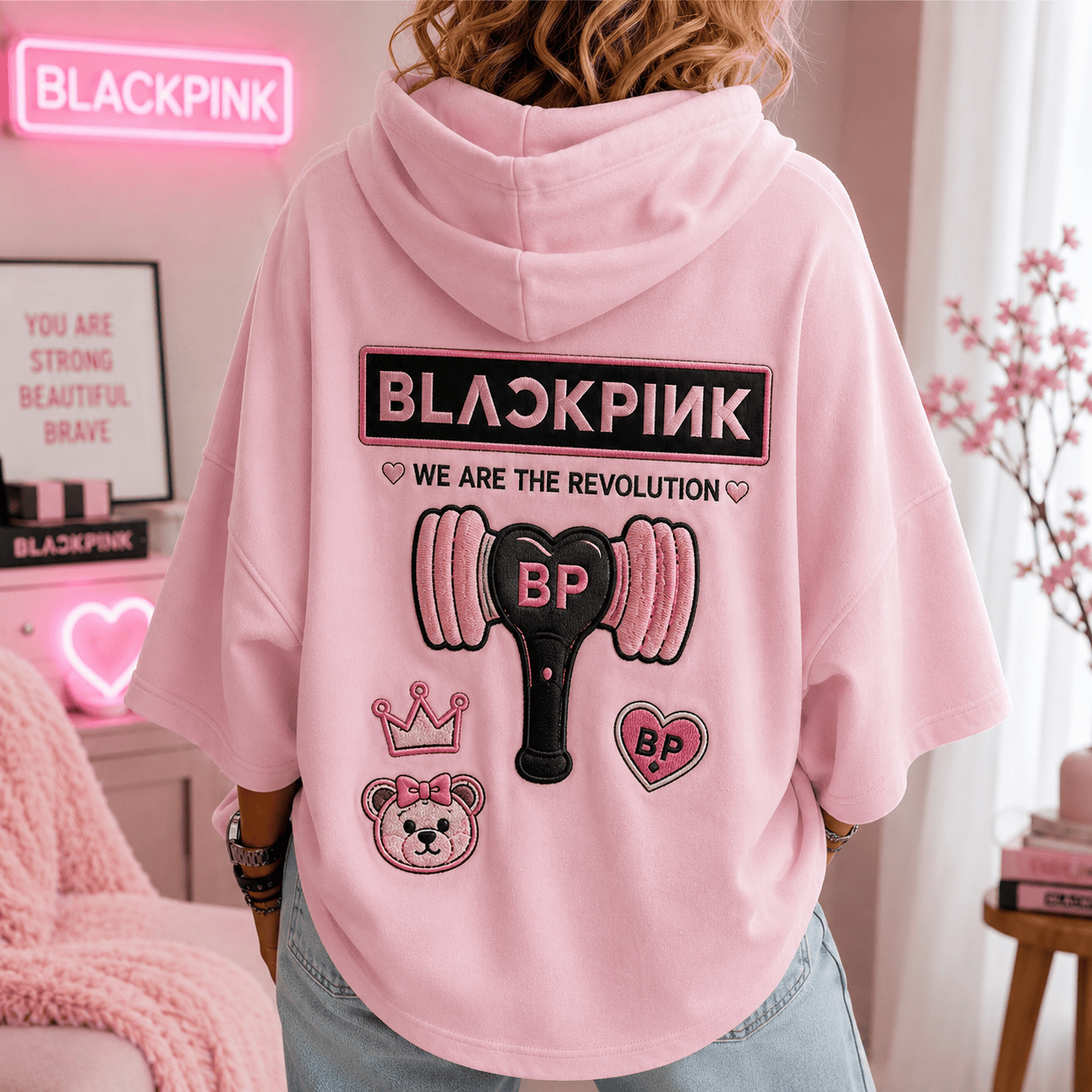 Premium BLPK Short Sleeve Hoodie NVH