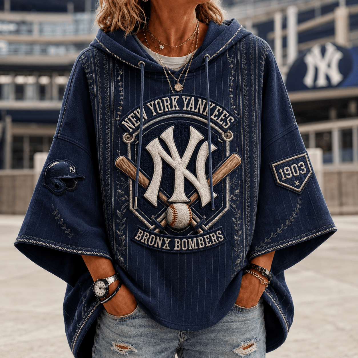 Premium NYY Short Sleeve Hoodie NTVA