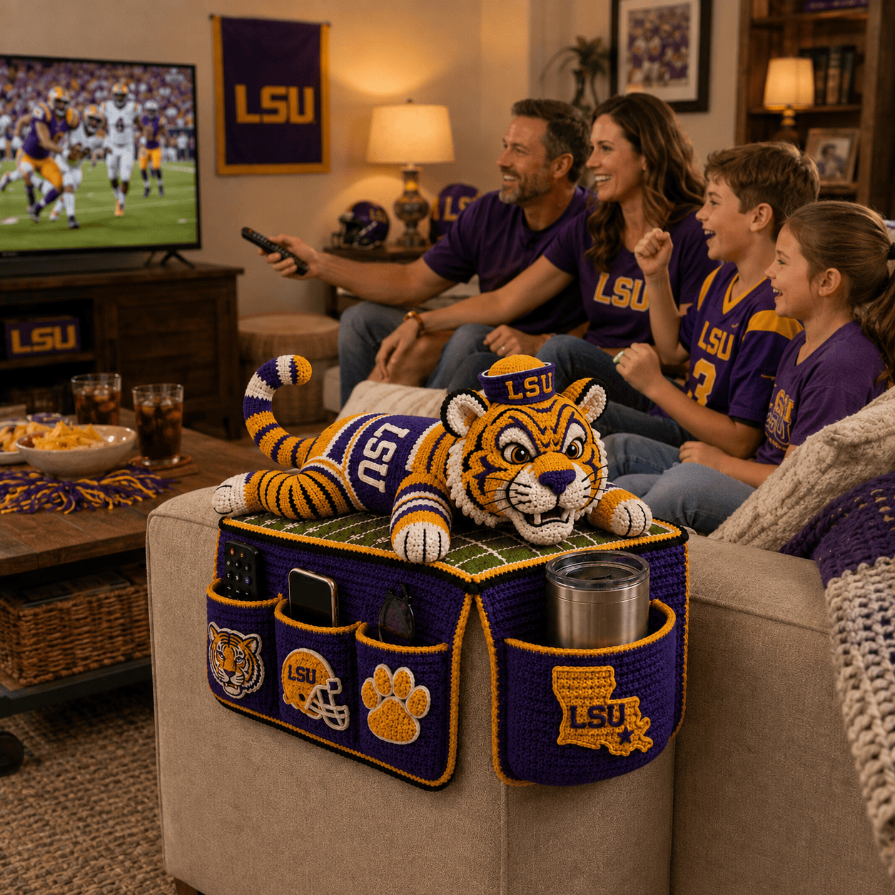 Premium LSU Sofa Armrest Organizer TTTT