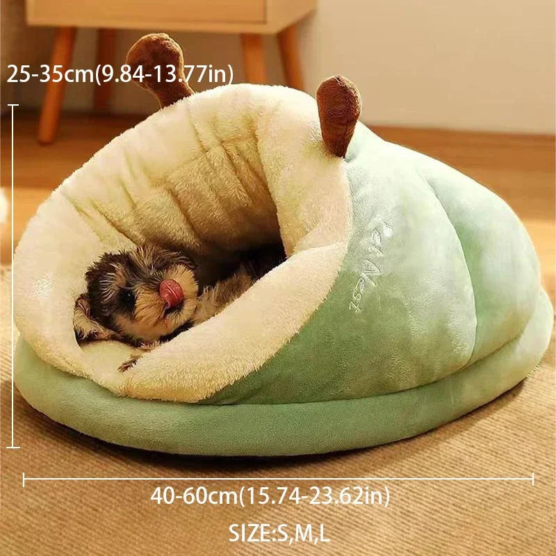 Winter Warm Small Dog Kennel Bed Breathable Dog House Cute Slippers Shaped Dog Bed Cat Sleep Bag Foldable Washable Pet House